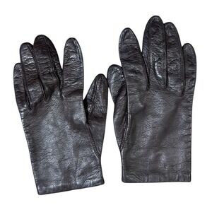 Fownes Dark Brown Leather Driving Gloves 7.5 Antron‎ Lining Vintage WPL 9522